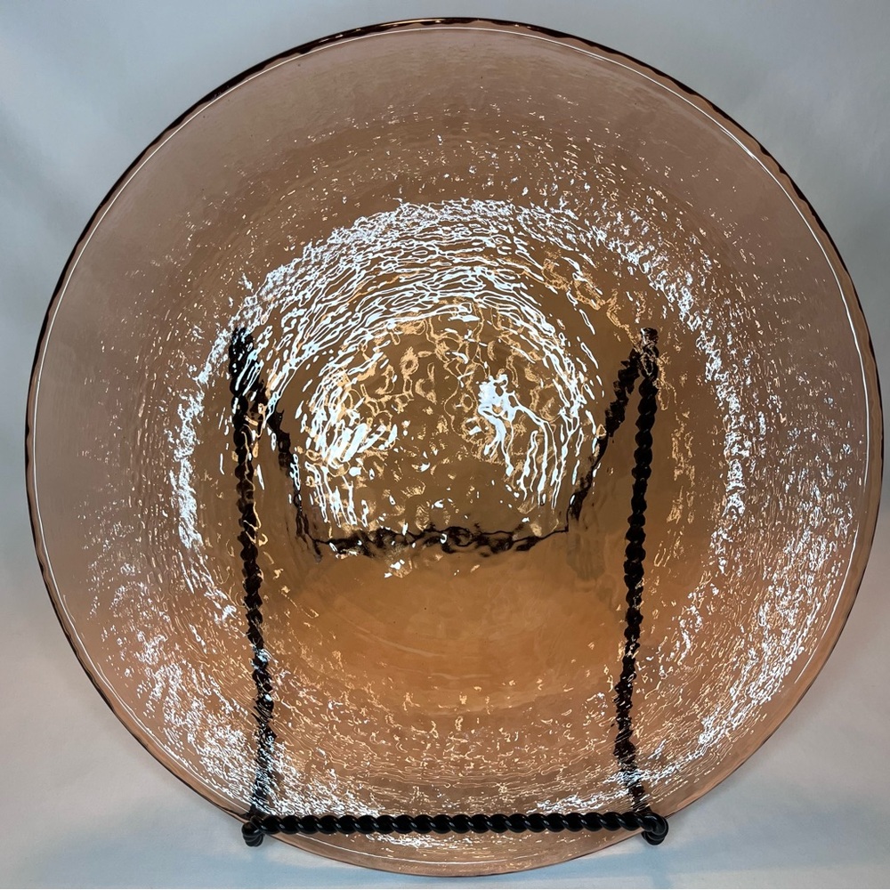 Authentic Fire & Light Recycled Glass Dinner Plate Copper Orange 11 inches Art